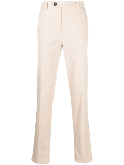 Brunello Cucinelli Slim-fit Cotton-blend Twill Chinos In Neutrals