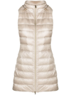 Herno Lightweight Longline Hooded Sleeveless Jacket In Neutrals