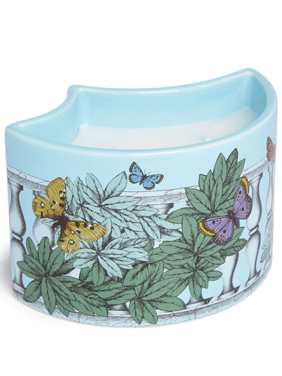 Fornasetti Farfalle E Balaustra Scented Candle (530g) In Blue