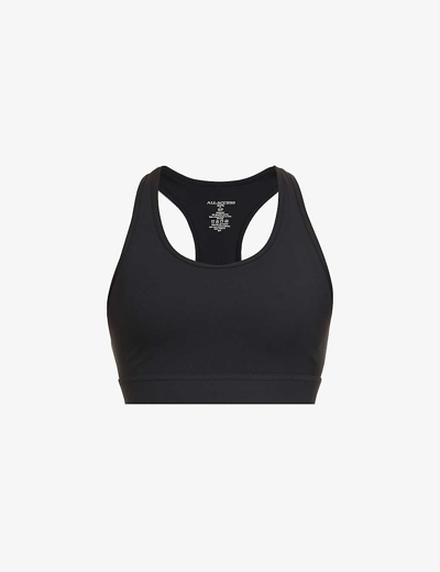 All Access Front Row Stretch-woven Bra In Black
