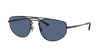 Ray Ban Dark Blue Rectangular Unisex Sunglasses Rb3668 901480 55 In Black,blue