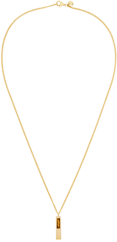 Tom Wood Gold Cube Pendant Necklace