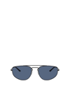 Ray Ban Dark Blue Rectangular Unisex Sunglasses Rb3668 901480 55 In Rubber Black