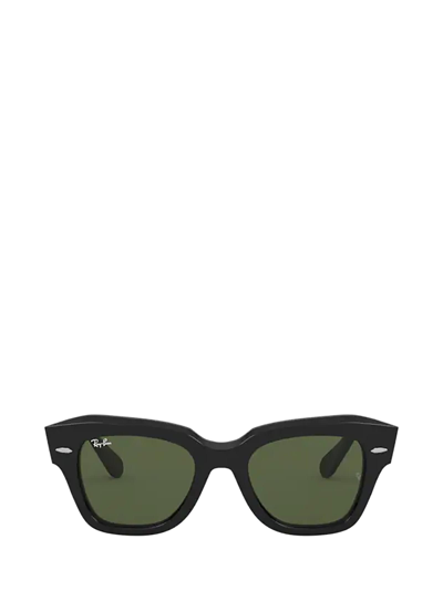 Ray Ban Rb2186 Rectangular-frame Acetate Sunglasses In Black