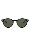 Ray Ban Rb2180 Acetate Round Sunglasses In Black