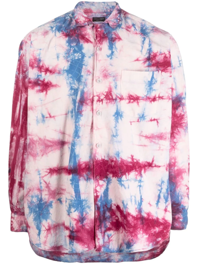 Pre-owned Comme Des Garçons 2000s Tie-dye Shirt In Pink