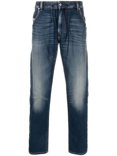 Diesel Krooley Low-rise Straight-leg Jeans In 蓝色