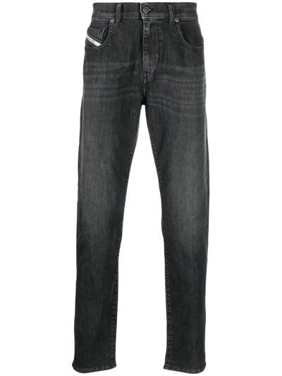 Diesel D-strukt Low-rise Slim-cut Jeans In Grey