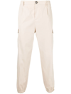 Brunello Cucinelli Pressed-creased Multi-pocket Straight-leg Trousers In Neutrals