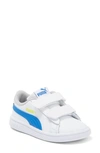 Puma Kids' Smash V2 Leather Sneaker In  White-victoria Blue