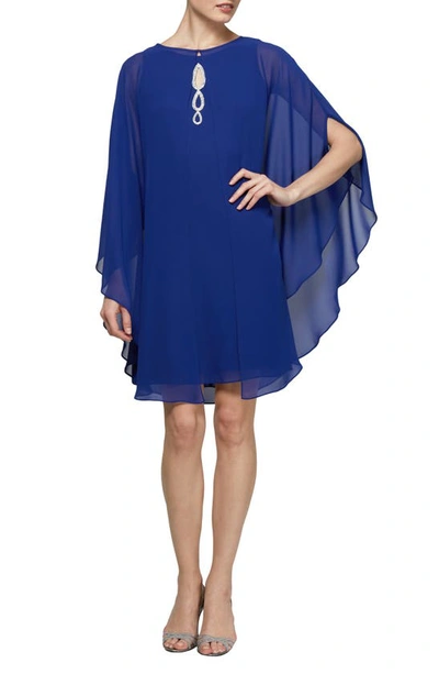 Sl Fashions Two-piece Cape Cocktail Dress In Irs