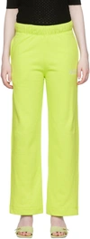 Ganni Green Organic Cotton Lounge Pants In 853 Lime Popsicle