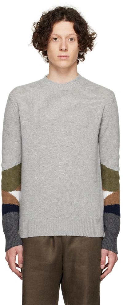 Herno Gray Wool Sweater In Grigio Perla
