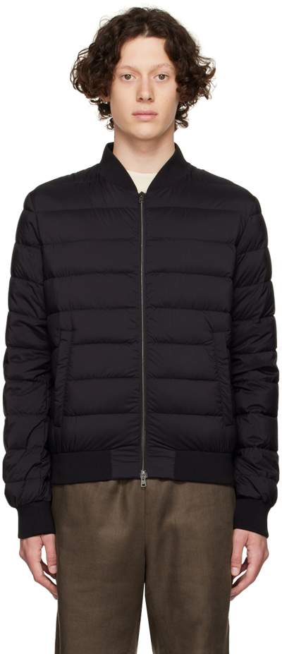 Herno Black 'il Bomberino' Down Jacket In Blue Navy