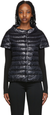 Herno Short-sleeve Snap-front Quilted Puffer Jacket In 9300 Black