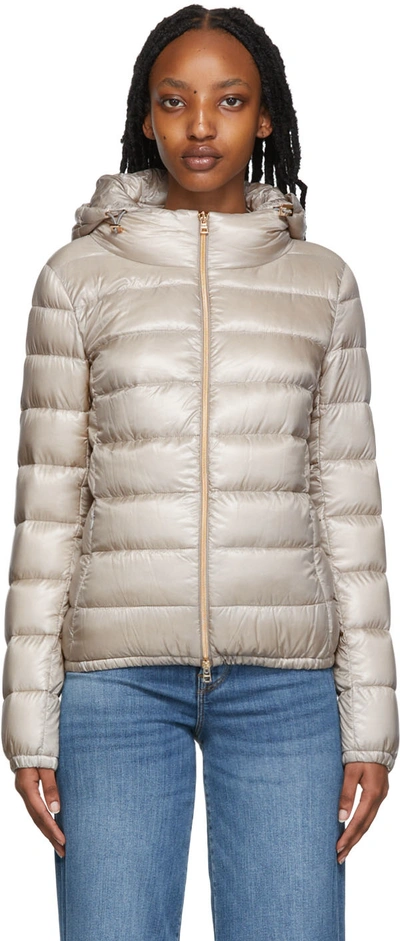 Herno Giada Hooded Down Jacket In Pearl