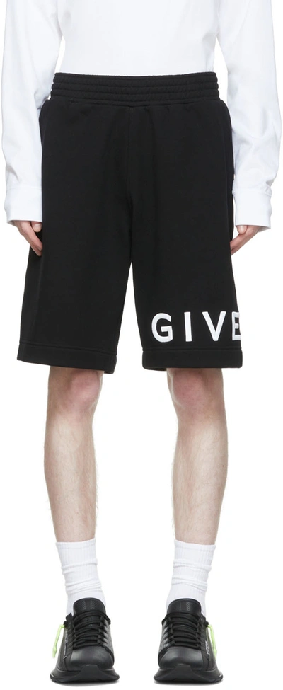 Givenchy Wide-leg Logo-embroidered Cotton-jersey Shorts In Black