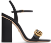 GUCCI BLACK LEATHER HEELED SANDALS