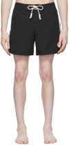 Palm Angels Monogram-print Relaxed-fit Swim Shorts In Black/white