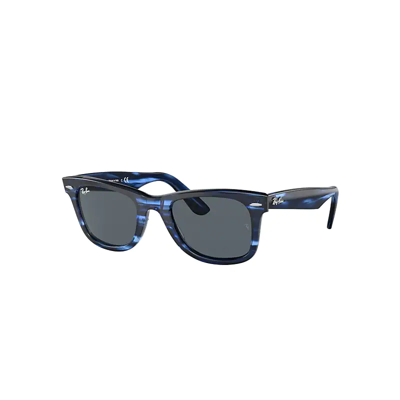 Ray Ban Original Wayfarer Bio-acetate Sunglasses Striped Blue Frame Blue Lenses 50-22