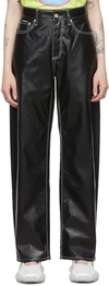 Eytys Black Benz Faux-leather Jeans In Vegan Leather Black