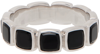 Tom Wood Sterling Silver Cushion Band Polished Onyx Ring In Silver