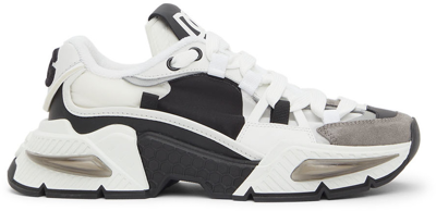 Dolce & Gabbana Airmaster Panelled Low-top Sneakers In White/black