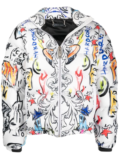 Philipp Plein Skull And Plein Padded Jacket In White