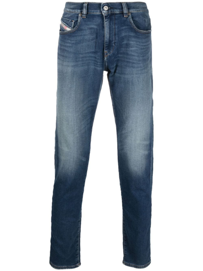 Diesel D-strukt Low-rise Slim-cut Jeans In Blau