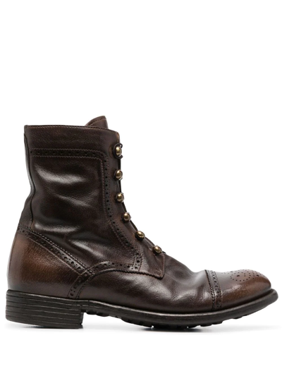 Officine Creative Lison Lace-up Boots In Brown