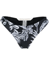 Palm Angels Tropical Print Bikini Bottoms In Weiss