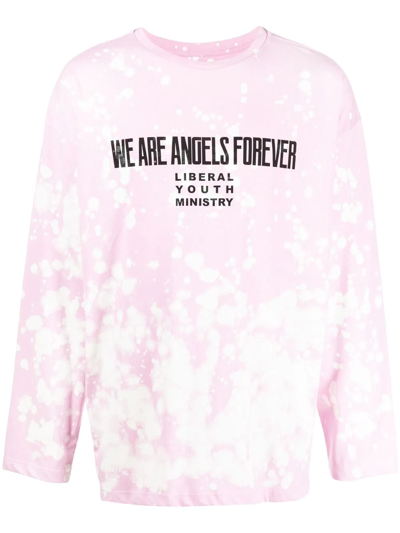 Liberal Youth Ministry Slogan-print Long-sleeve T-shirt In Pink