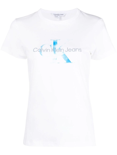 Calvin Klein Jeans Est.1978 Logo-print Detail T-shirt In Weiss