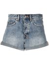 Ksubi Rollin' Out High Waist Denim Shorts In Blau