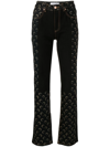 Marine Serre Printed Regenerated High-rise Slim Jeans In Multi