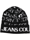 VERSACE JEANS COUTURE LOGO-PRINT BEANIE HAT