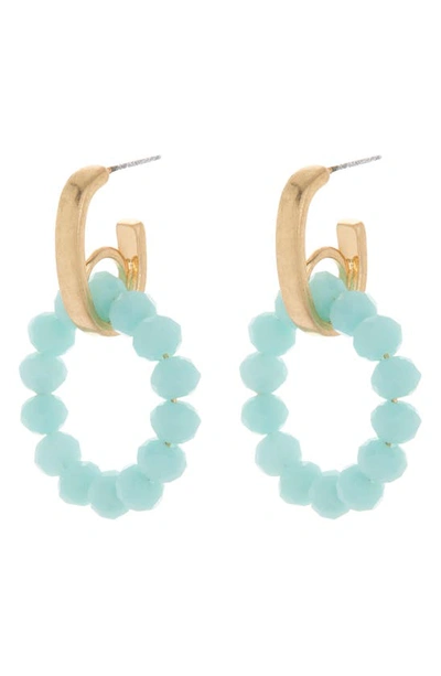 Melrose And Market Beaded Frontal Hoop In Mint Green- Gold