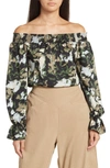 Patrizia Luca Off-the-shoulder Top In Green