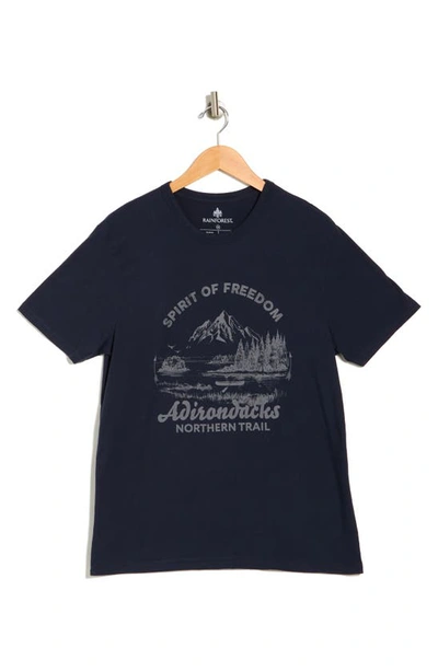Rainforest Kids' Soft Washed Graphic Tee In Navy