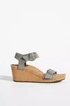 Birkenstock Women's Papillio Soley Buckle Wedge Sandals In Dove Grey