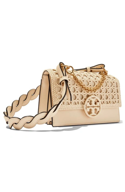 Tory Burch Miller Basketweave Leather Shoulder Bag In Brie