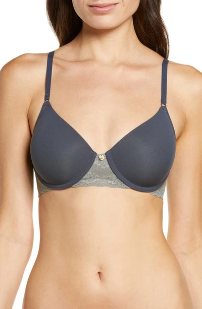 Natori Bliss Perfection Underwire Contour Bra In Ash Navy Anchor