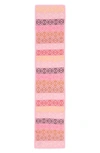 Loewe Fringed Printed Wool, Silk And Cashmere-blend Scarf In Pink Tulip/ Multicolor 7023