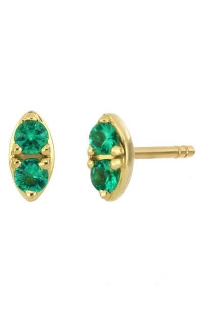 Bony Levy El Mar Marquise Emerald Stud Earrings In 18k Yellow Gold