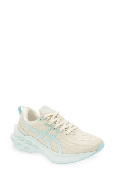 Asics Novablast 2 Running Shoe In Birch/ Clear Blue