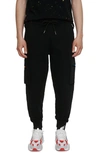 Elevenparis Tapered Cargo Sweatpants In Jet Black