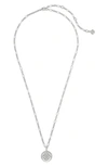 Kendra Scott Dira Coin Pendant Necklace In Rhodium