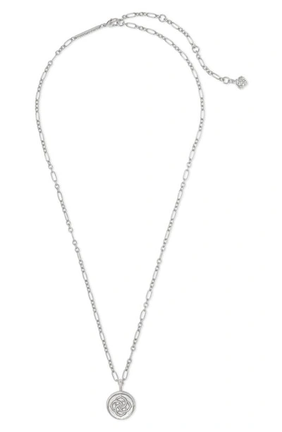 Kendra Scott Dira Coin Pendant Necklace In Rhodium