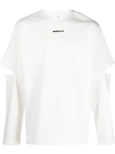 Ader Error Cut-out Long-sleeved T-shirt In White