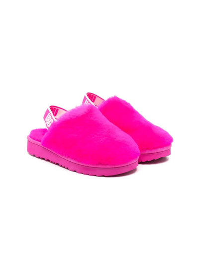 Ugg Kids' Little Girl's & Girl's Fluff Yeah Sheeskin Clogs In Pink/pink